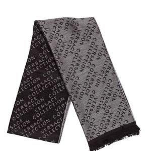 Versace Collection Wool Blend Logo Scarf